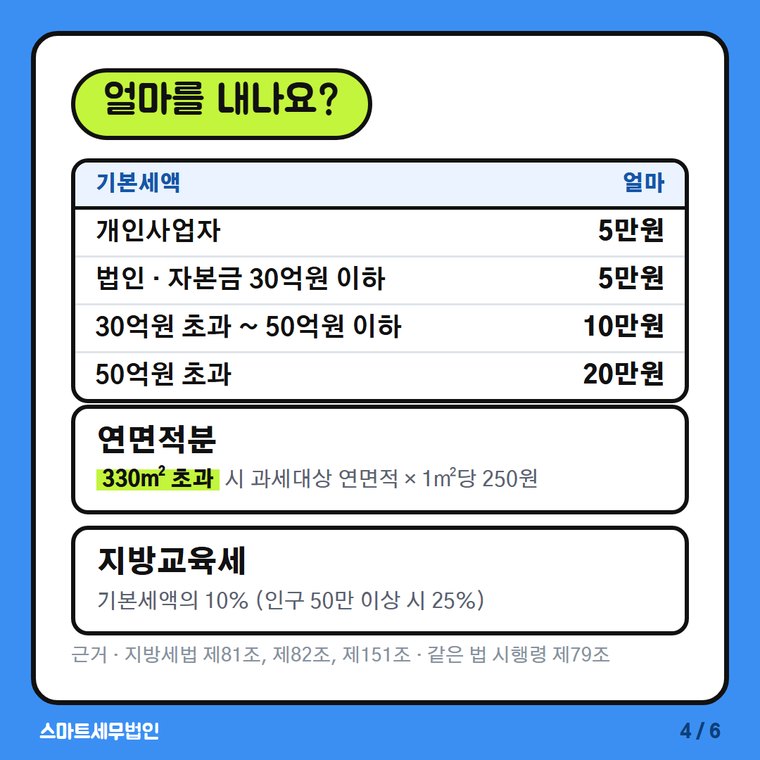 주민세 사업소분 4번째 장